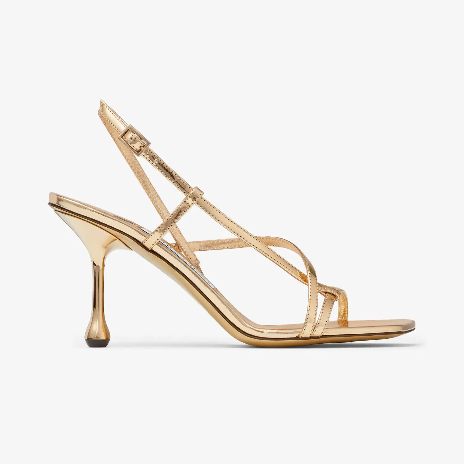 JIMMY CHOO Sandálias altas de couro com textura metálica