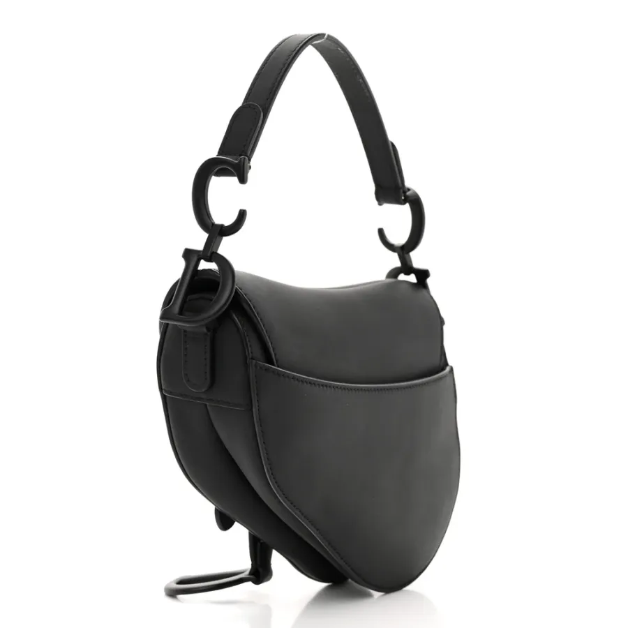 Dior Mini Saddle Bag Black Ultra Matte Calfskin Leather Matte Black Hardware