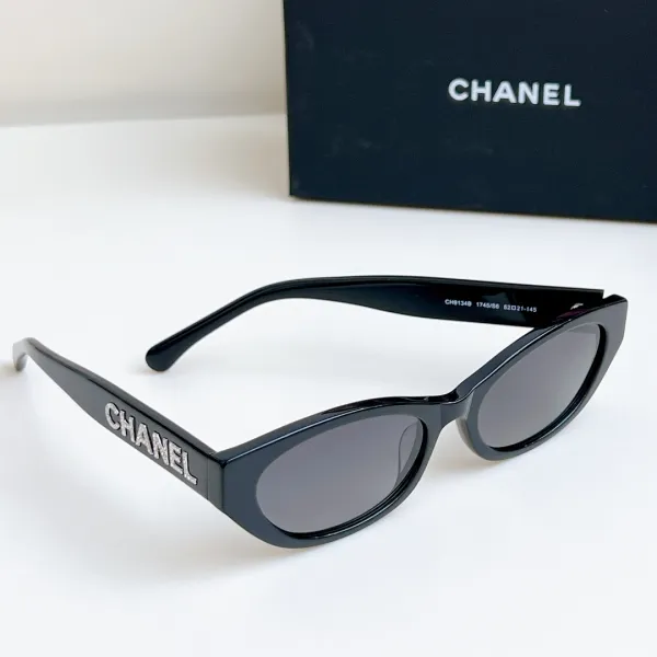 CHANEL round frame glasses black color SIZE 54-19-145 - Image 3