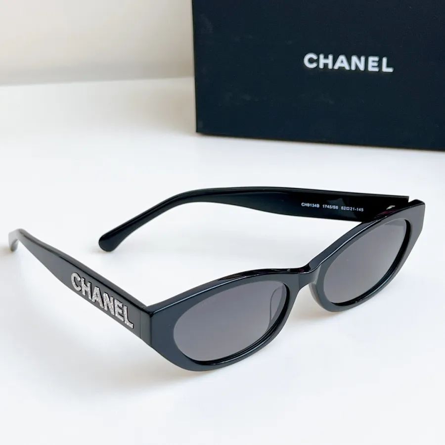 CHANEL round frame glasses black color SIZE 54-19-145