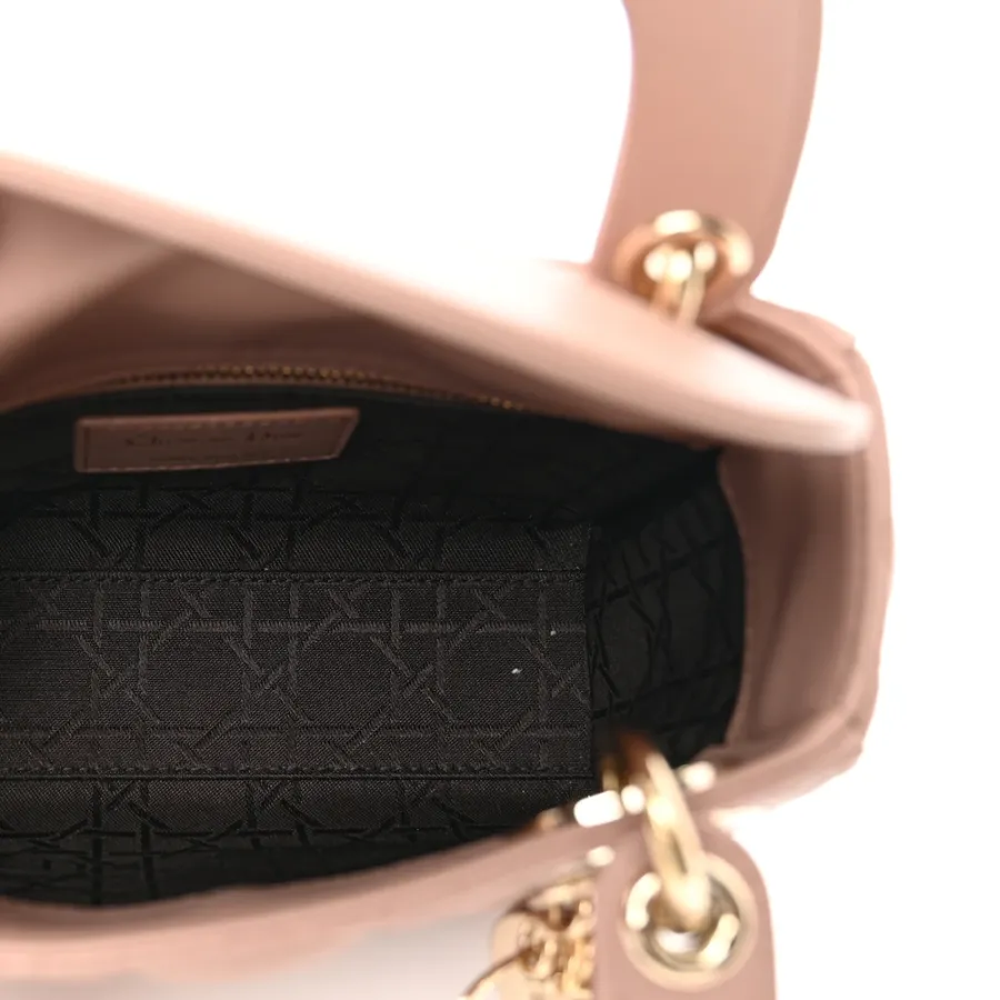 Dior Mini Lady Dior Fard Cannage Lambskin Leather Light Gold Hardware