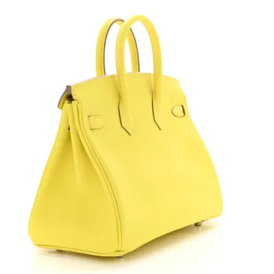 Hermès Birkin 25 Lime Swift Leather Palladium Hardware