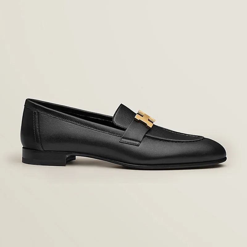 HERMES Paris Black Loafers