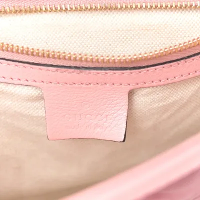 Gucci Small Diagonal Torchon GG Marmont Shoulder Bag New Cherry Red / Wild Rose Azalea Enamel Calfskin Matelassé Leather Gold Hardware