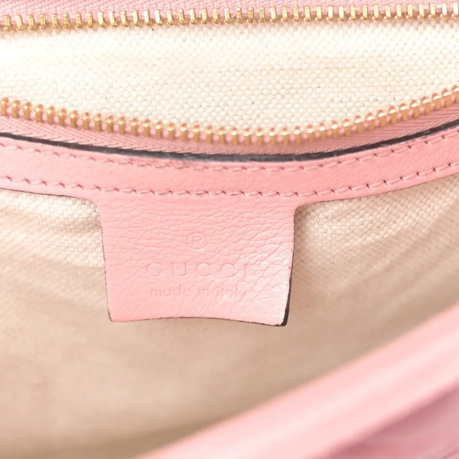 Gucci Small Diagonal Torchon GG Marmont Shoulder Bag New Cherry Red / Wild Rose Azalea Enamel Calfskin Matelassé Leather Gold Hardware