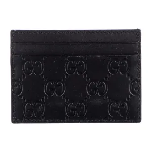 Gucci Small Card Holder Black GG Signature Leather