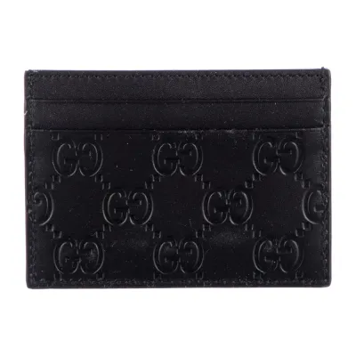 Gucci Small Card Holder Black GG Signature Leather