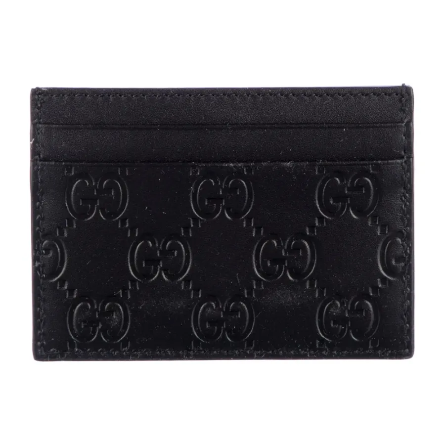 Gucci Small Card Holder Black GG Signature Leather
