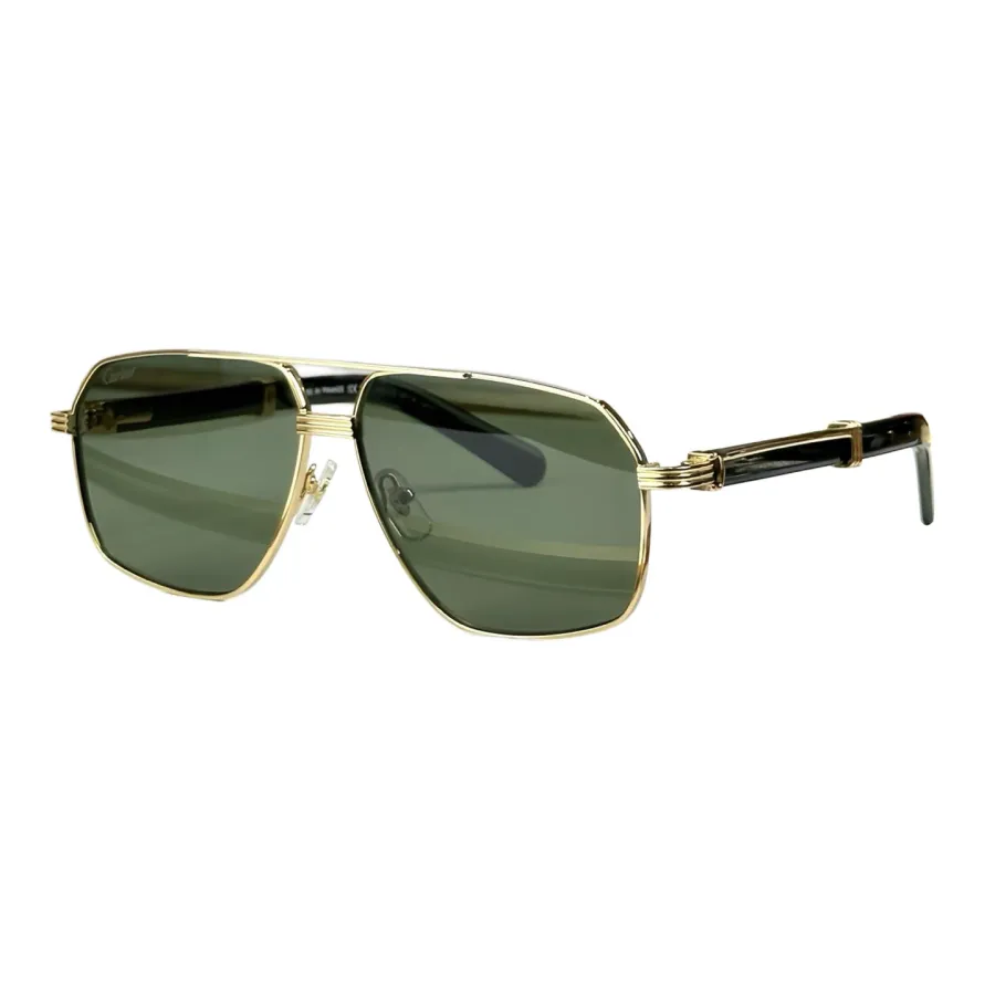 Cartier Pilot glasses black camouflage/black gold/brown gold/grey silver/green gold/black silver/white gold color Size 61口12 -145