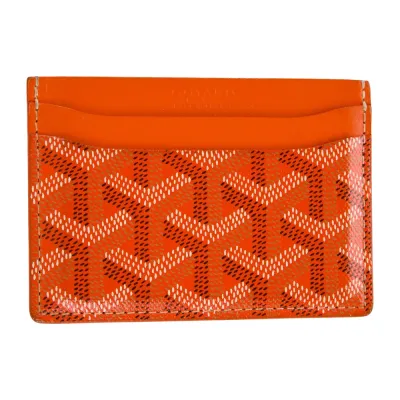 Goyard Small Card Holder Orange Goyardine Printed Canvas