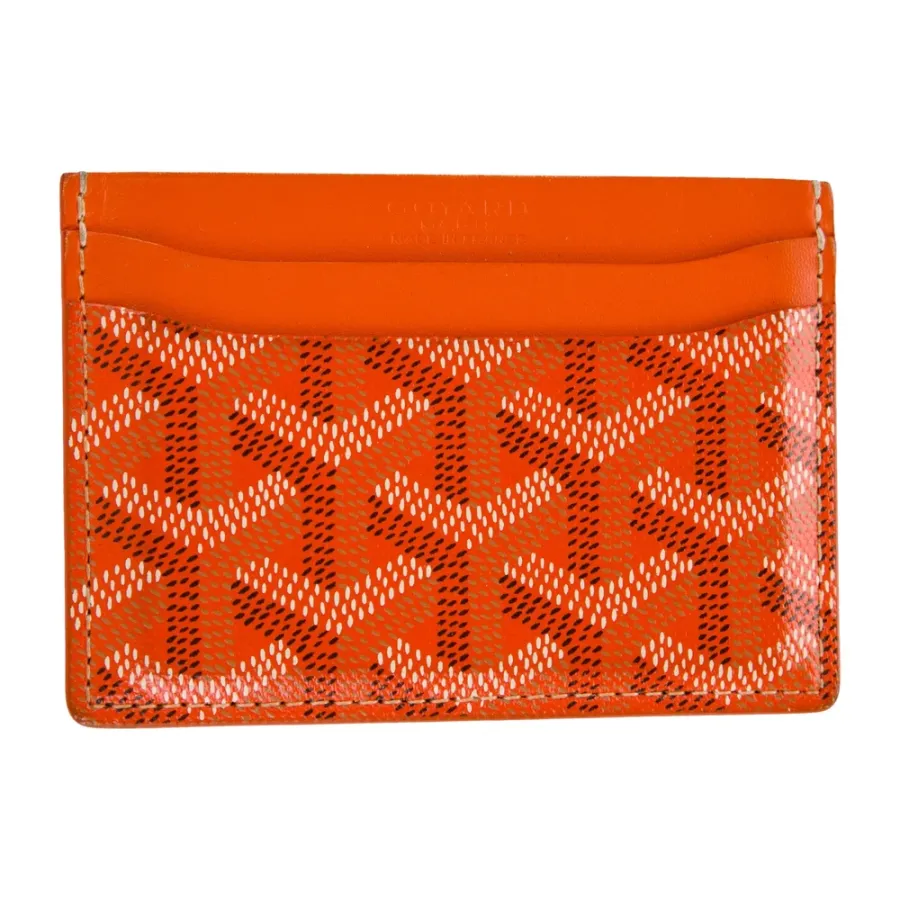Goyard Small Card Holder Orange Goyardine Printed Canvas