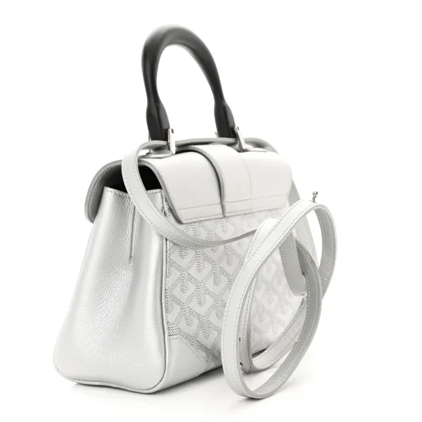 Goyard Mini Saigon Bag Precious Metals Goyardine Canvas Silver Hardware - Image 2