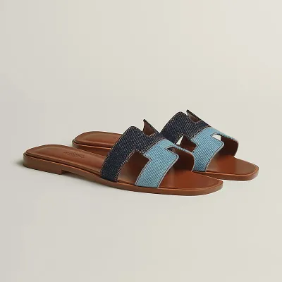 HERMES Oran blue Slippers