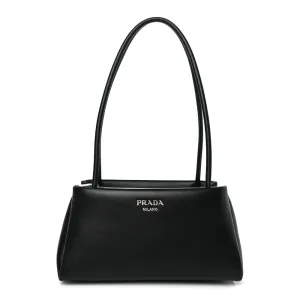 Prada Mini Shoulder Bag Black Nappa Leather Silver Hardware