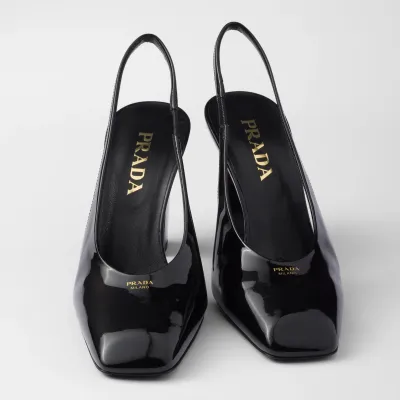 PRADA Patent paint leather Black High Heels Shoes