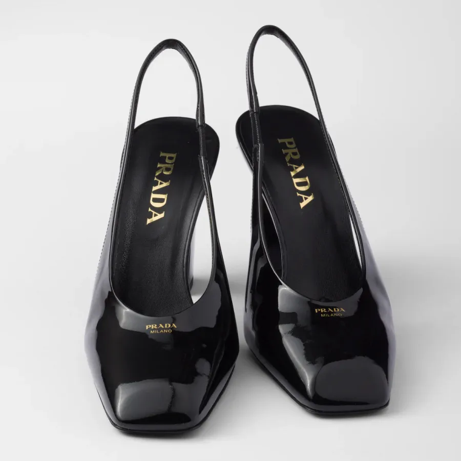 PRADA Patent paint leather Black High Heels Shoes
