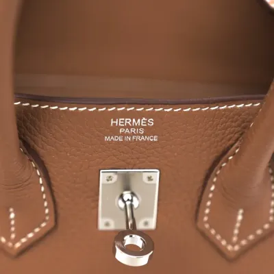Hermès Birkin 25 Brown Togo Leather Palladium Hardware