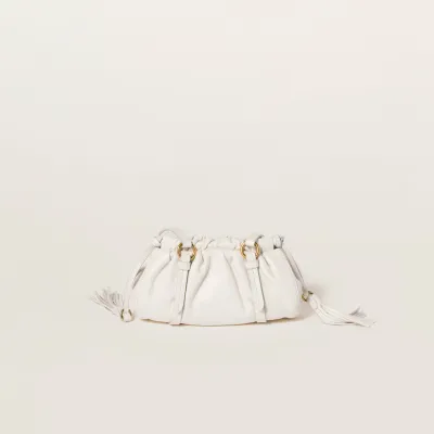 Miu Miu Joie Nappa Quilted Lambskin Leather white Shoulder Bags