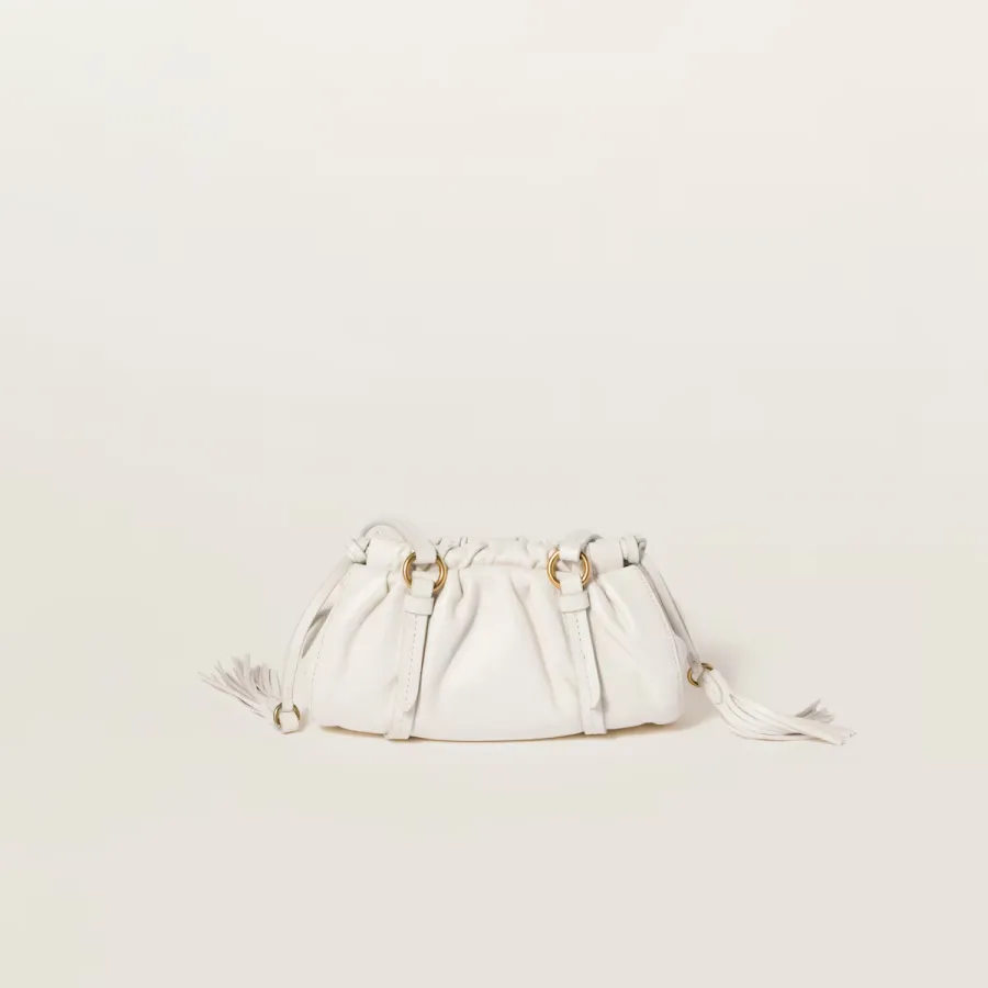 Miu Miu Joie Nappa Quilted Lambskin Leather white Shoulder Bags