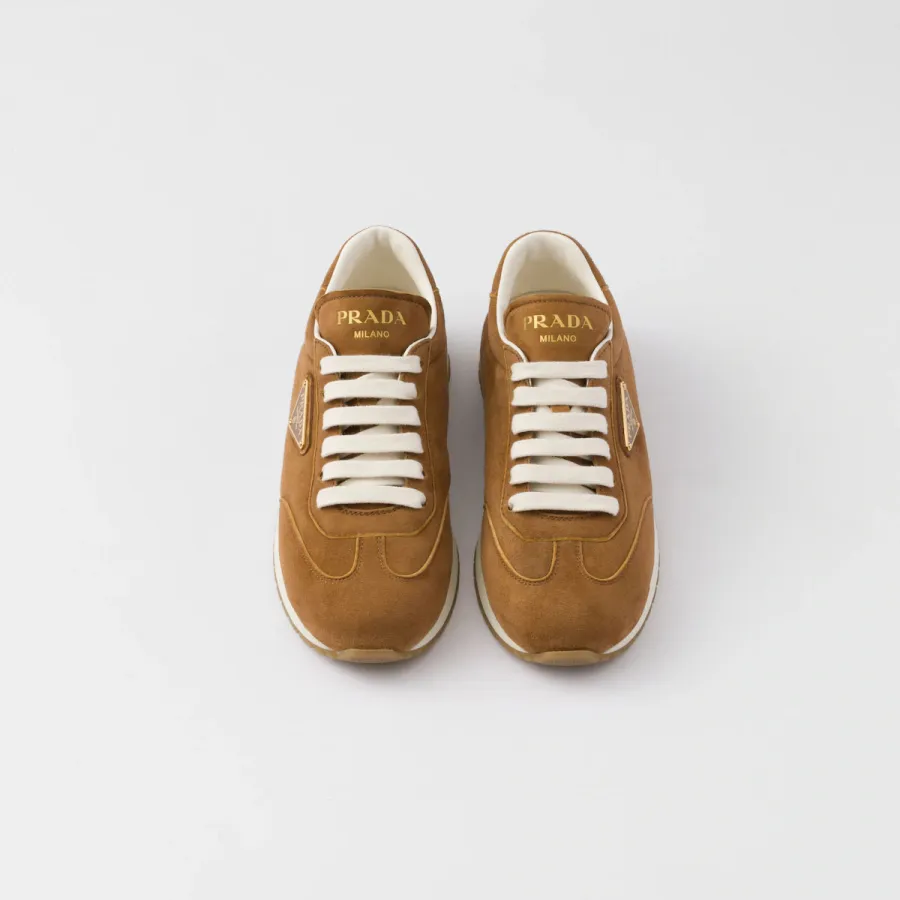 PRADA brown Suede running sneakers
