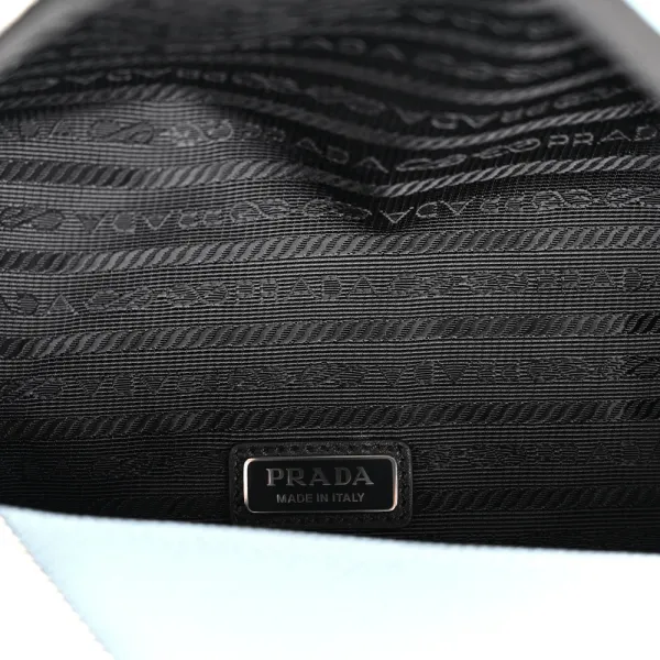 Prada Medium Triangle Shoulder Belt Bag Astrale Saffiano Leather Silver Hardware - Image 7