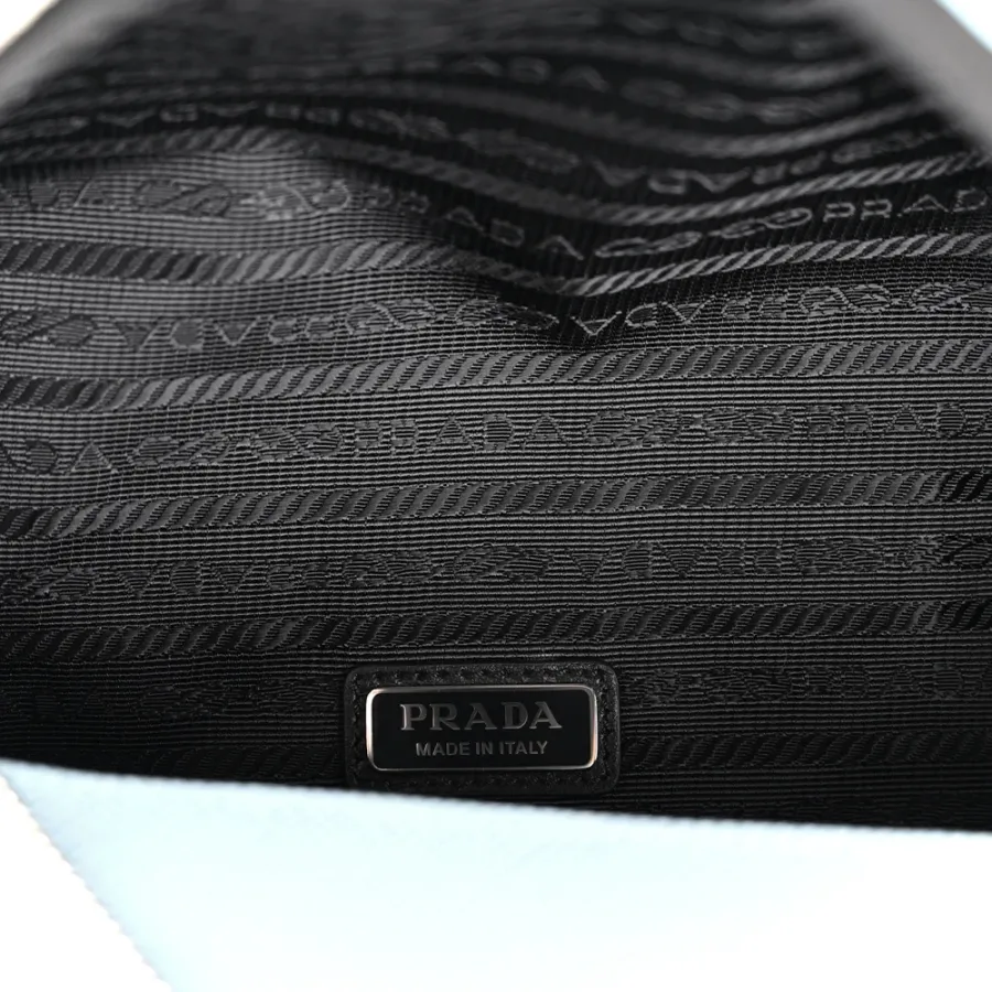 Prada Medium Triangle Shoulder Belt Bag Astrale Saffiano Leather Silver Hardware