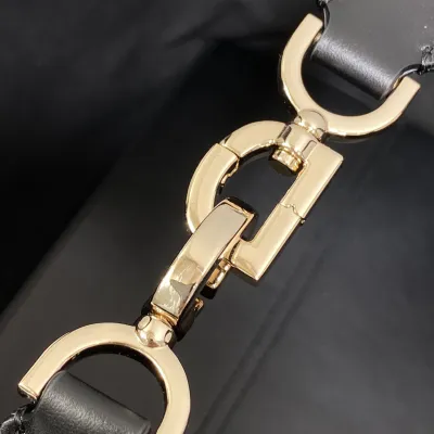 Dior Medium Dior Toujours Bag In Black Tweed with White Cannage Motif With Gold Hardware