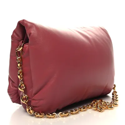 Loewe Goya Puffer Bag Medium Plumrose Lambskin Leather Gold Hardware