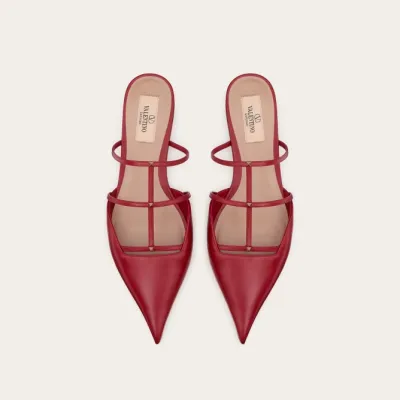 VALENTINO Calfskin micro-heeled Muller shoes (heel 2 cm high)