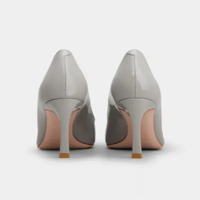 Roger Vivier Trompette Pumps High Heels In Grey Patent Leather With Metal Buckle (Heel Height 7cm)