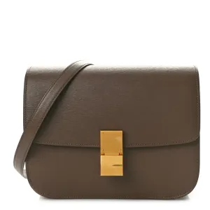 Celine Medium Classic Box Flap Bag Glazed Nut Liege Calfskin Leather Gold Hardware