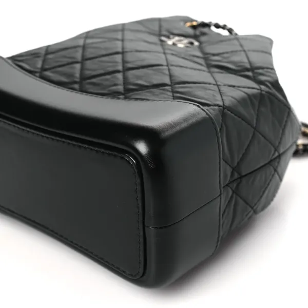 Chanel Gabrielle Backpack Small Black Quilted Aged Calfskin Leather Mixed Metal Hardware - Image 5