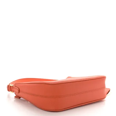 Prada Mini Re-Edition Shoulder Bag Arancio Saffiano Leather Lux Gold Hardware