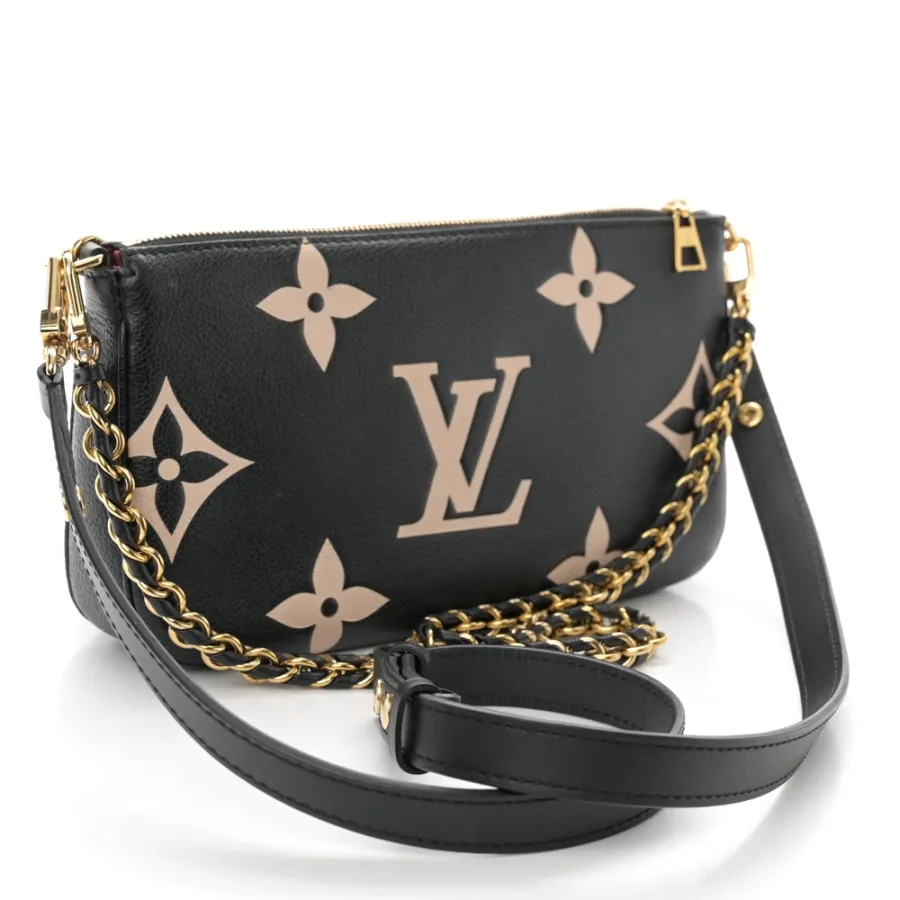 Louis Vuitton Multi Pochette Accessoires PM Black/Beige Giant Monogram Empreinte Leather Gold Hardware