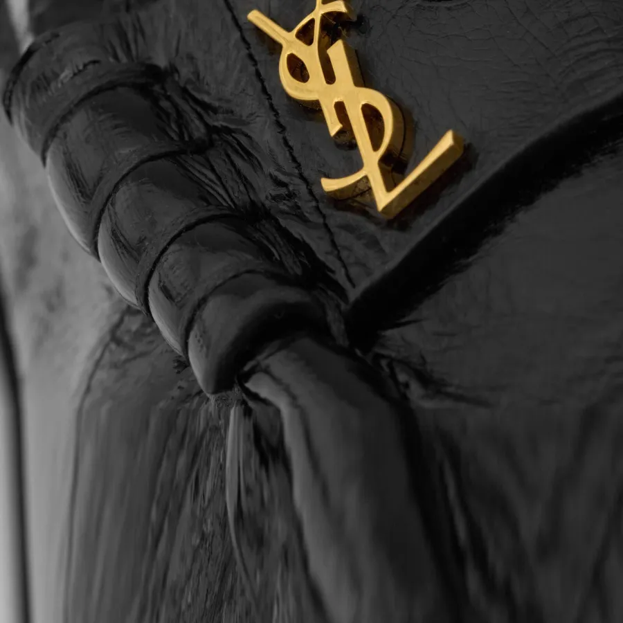 Yves Saint Laurent Black eel leather loafers