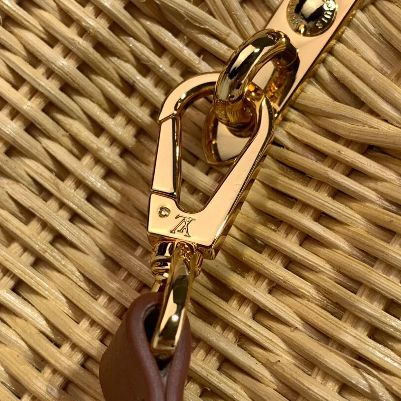 Louis Vuitton Capucines BB Rattan And Brown/Orange Handle Bag