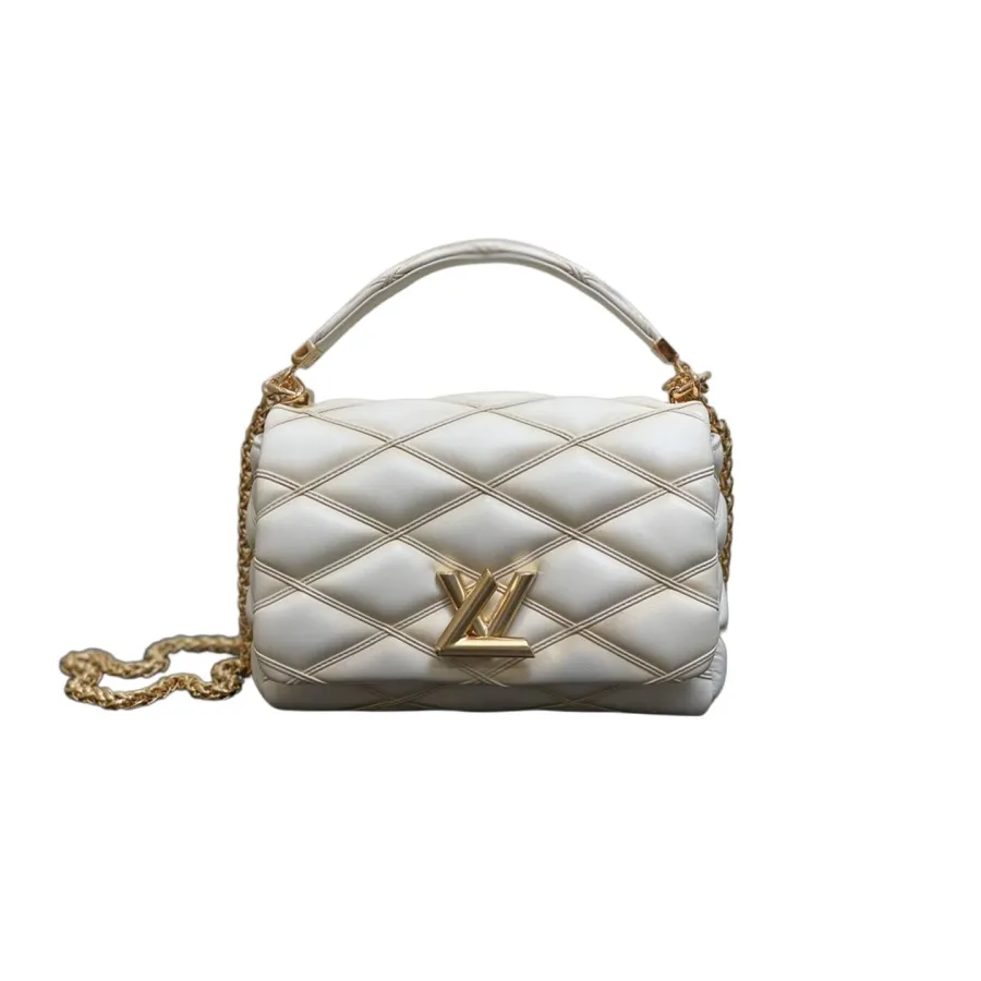 Louis Vuitton GO-14 MM White/Black/Navy Blue/Grey/Pink Lambskin Leather Gold Hardware