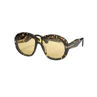 Tom Ford round frame glasses leopard brown/black/orange black/eggplant/leopard blue/yellow leopard/light pink black color Size 62口12-140