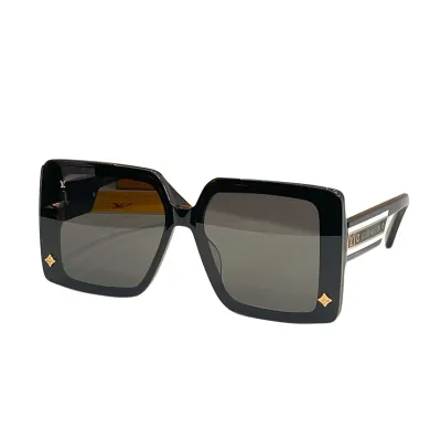 Louis Vuitton square frame glasses black gold/black white/white/blue orange/red/leopard color Size 67口14-145