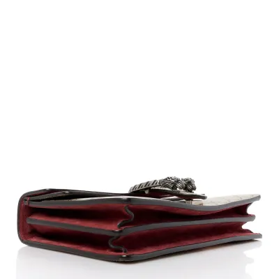 Gucci Small Blooms Dionysus Shoulder Bag Beige Multicolor / Dry Rose GG Supreme Monogram Canvas Aged Silver Hardware