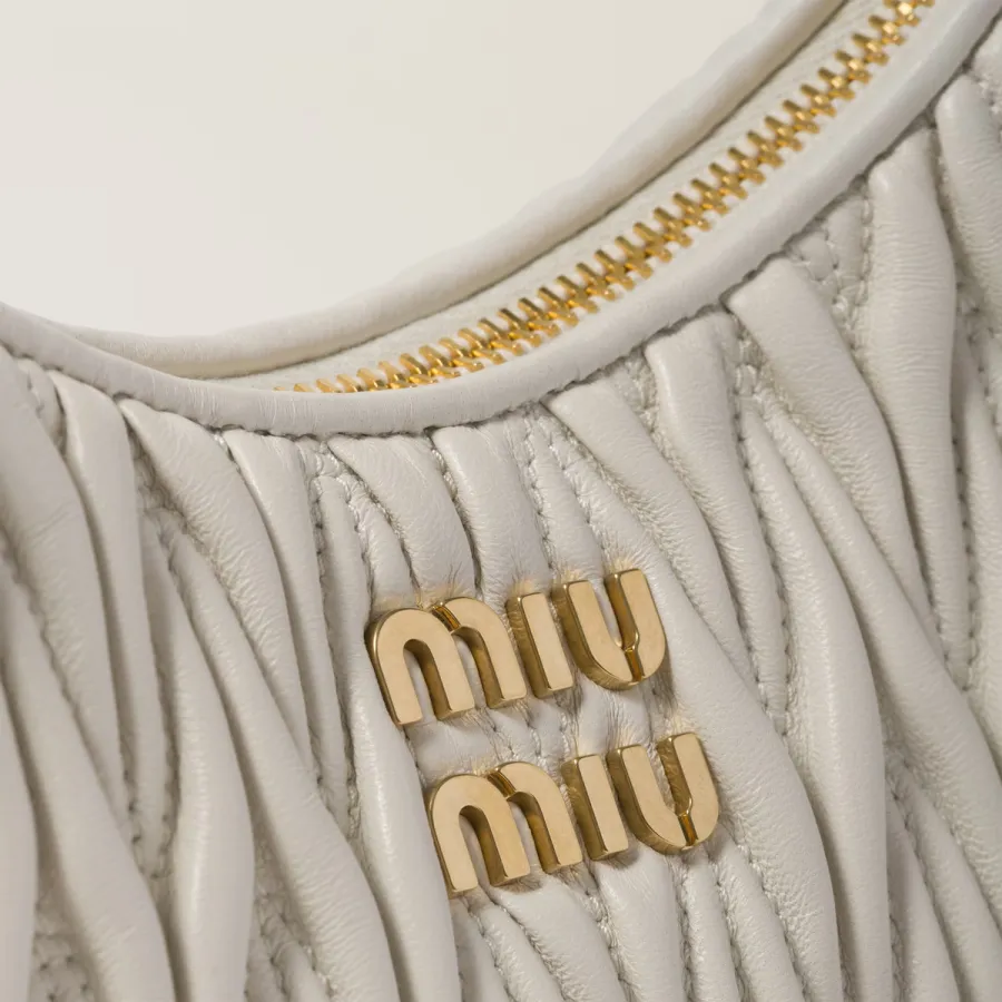 Miu Miu Matelassé Quilted Lambskin Leather white Crossbody Bags