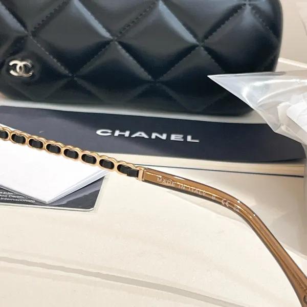 CHANEL square frame glasses tawny color size 53口19-145 - Image 6