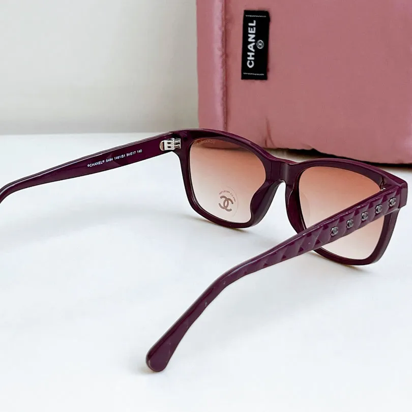 CHANEL square frame glasses red color size 58口17-140
