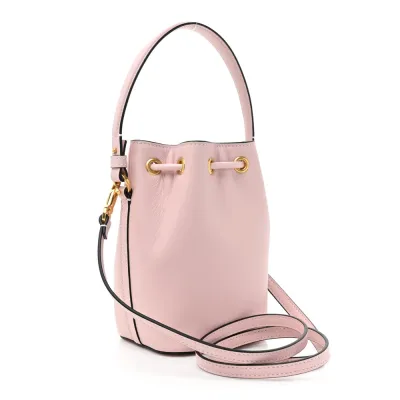 Valentino Garavani Mini VLogo Signature Bucket Bag Water Lilac Nappa Leather Gold Hardware