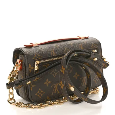 Louis Vuitton Pochette Metis East West PM Monogram Canvas Gold Hardware