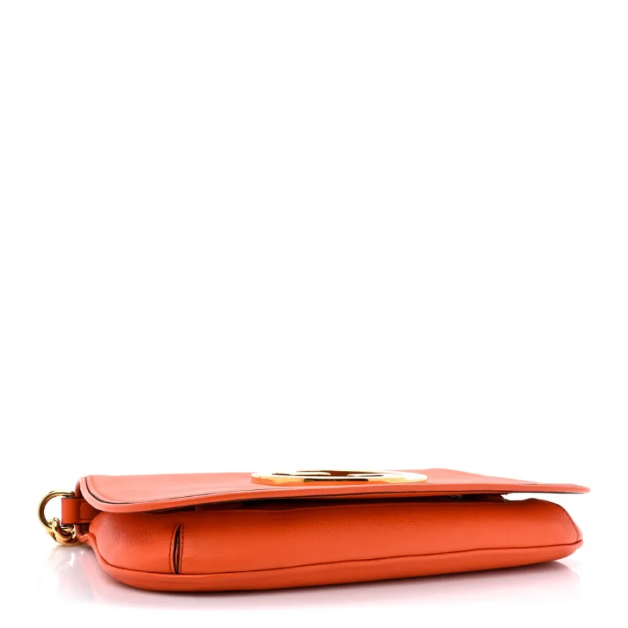 Gucci Medium Blondie Chain Shoulder Flap Bag Deep Orange Roxy Calfskin Leather Gold Hardware