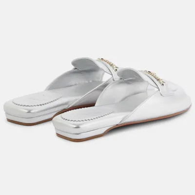 Christian Louboutin Silver flat slipper sandals