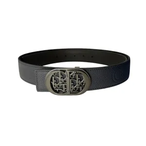 Dior Men' s Oval Buckle Belt In Black Calfskin With Silver/Gold/Gun Black Hardware 35mm