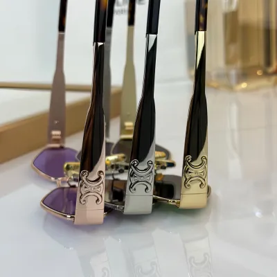 Celine glasses gun black/rose gold/brown/green/black gold/black color Size 58口16-145