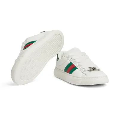 Gucci Ace series white sneakers woven fabric women's sports shoes